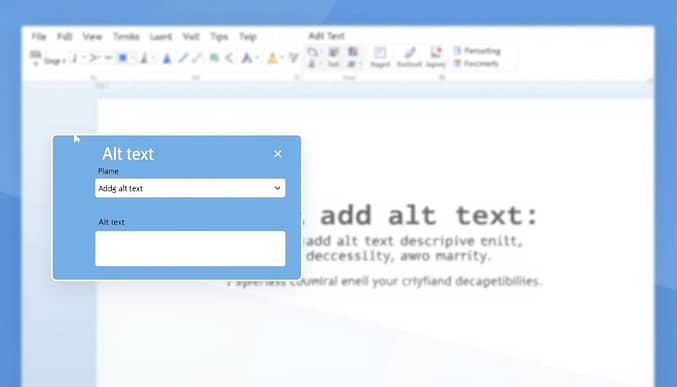 Alt text pane in Microsoft Word for document accessibility